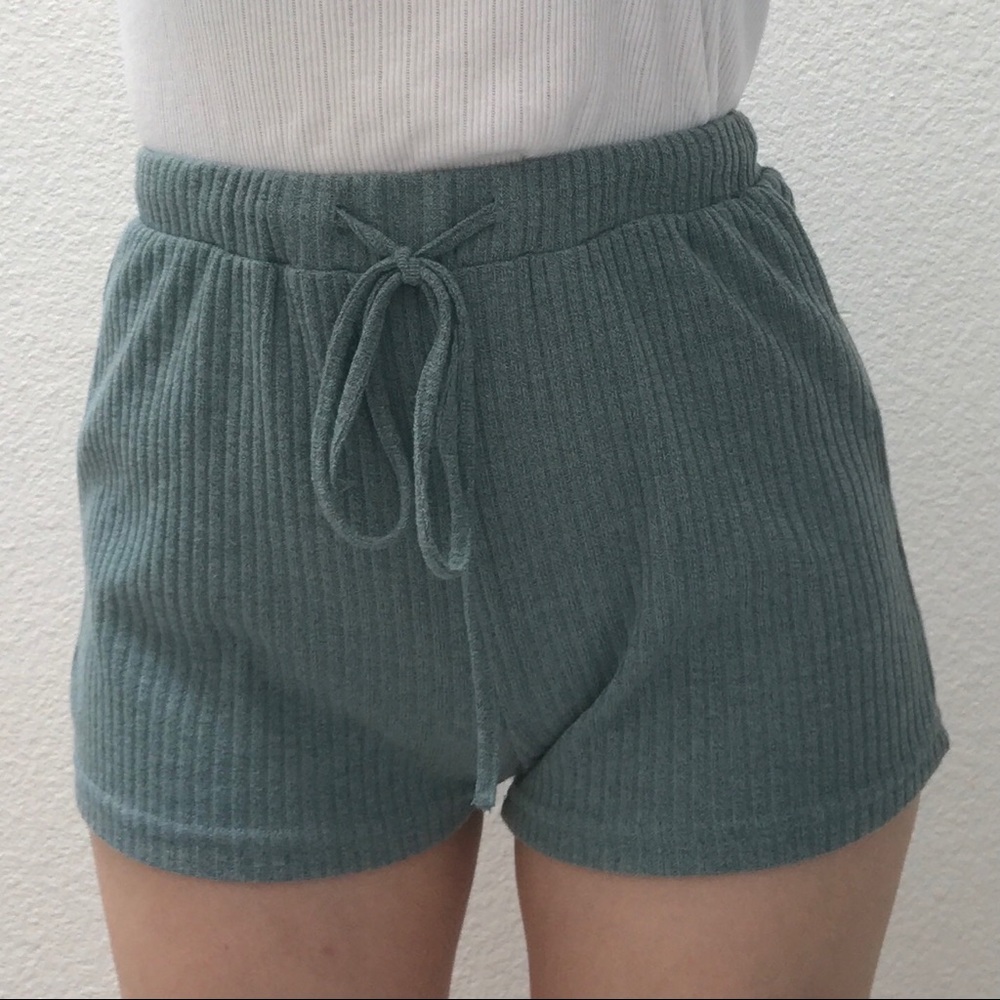 Teal Knit Shorts
